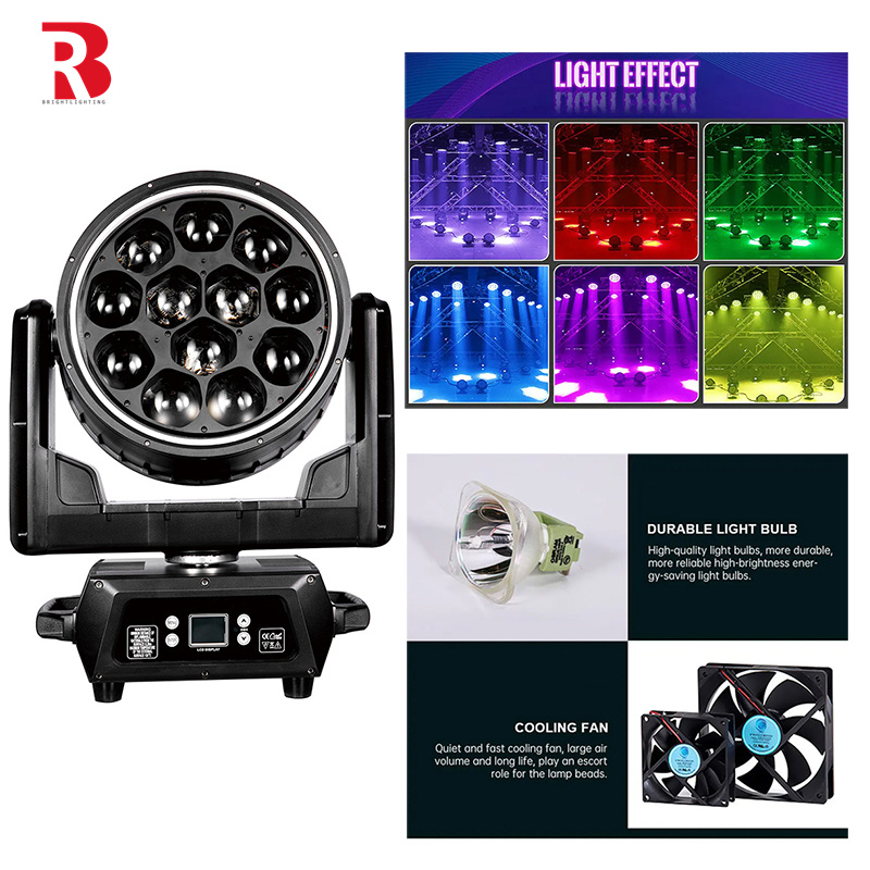 Светодиодный движущийся голова 12pcs 40W RGBW светодиодный свет с богатой эффект затуманивания