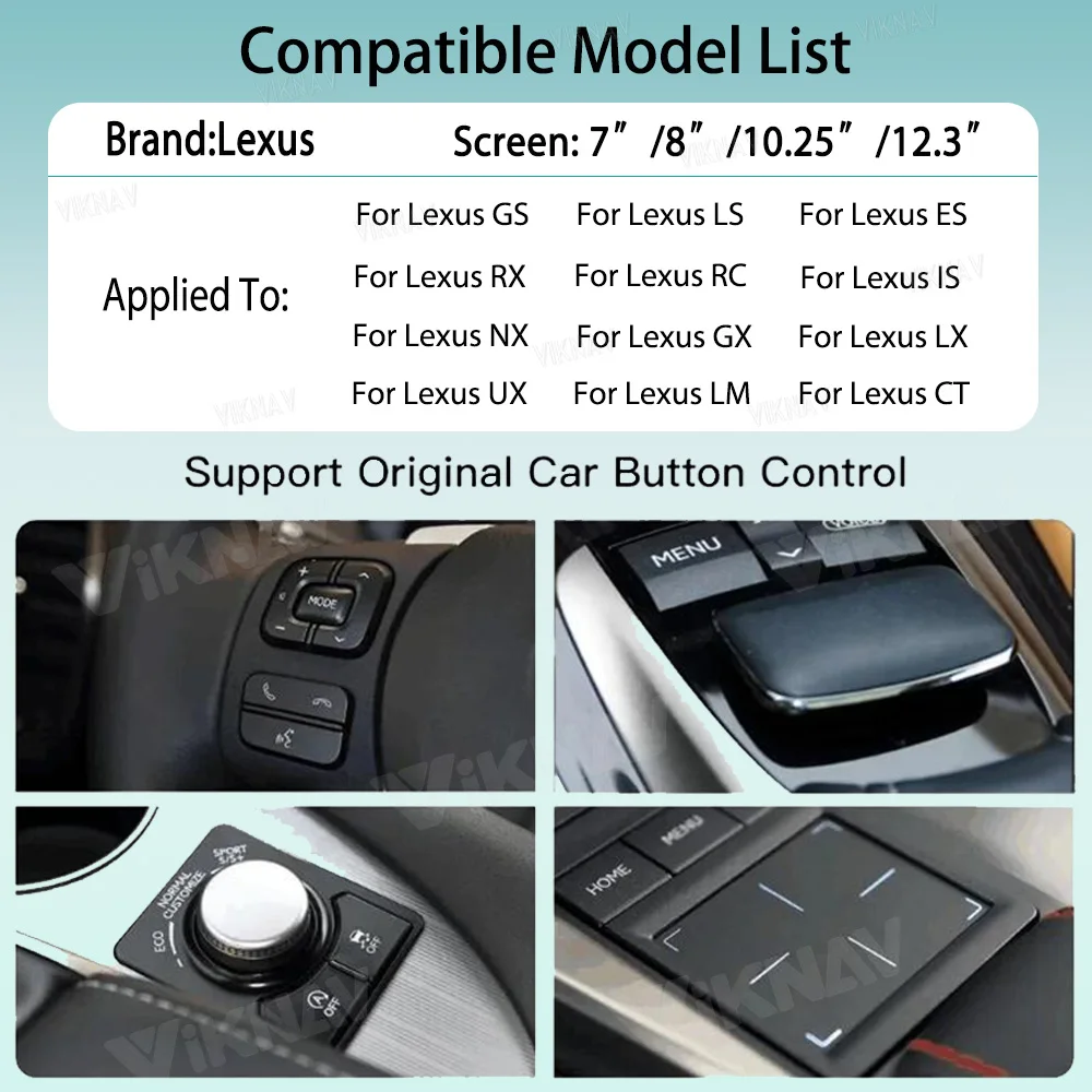 Viknav Linux Car Multimedia Interface Box для Lexus GX 2022 2023 Apple CarPlay