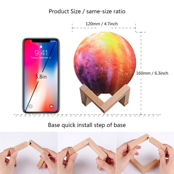Decoration 3D LED Illusion Lamps / LED Desk Light Battey Support