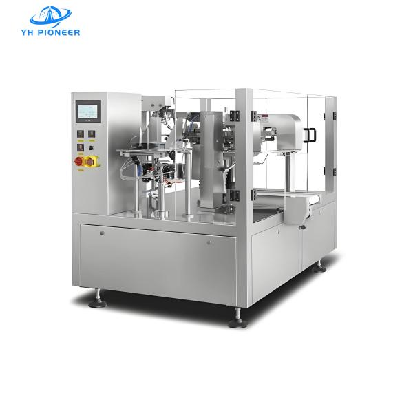 Durable Rotary Pouch Packing Machine with Stainless Steel Construction for Safe and Hygienic Food and Beverage Packaging