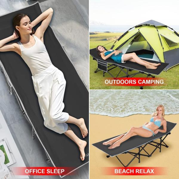 Oversized Portable Foldable Outdoor Bed for Adults Kids, Heavy Duty Cot Traveling Gear Supplier, Office Nap, Beach