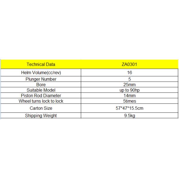 Winibo ZA0301 Marine/Boat Hydraulic Outboard Steering Kit To 90 Hp