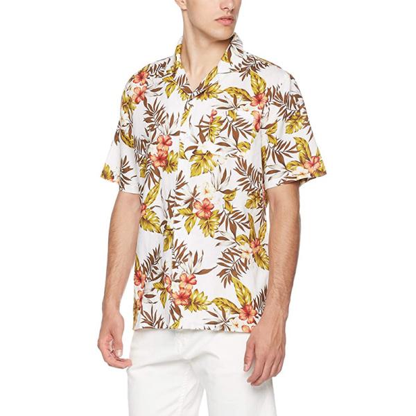 Tropical Rainforest Men'S Printed Short Sleeve breathable linen shirt