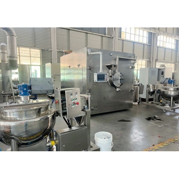 Automatic Industrial Chocolate Coating Machine For Chocolate Beans And Candy Production