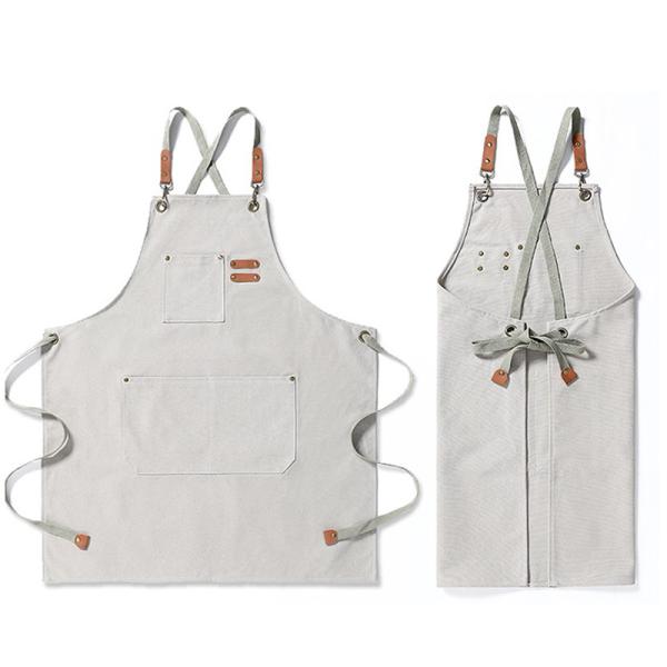 Unisex Apron for Kitchen and Restaurant Work Custom Logo Plain Black Chef Waiter Apron