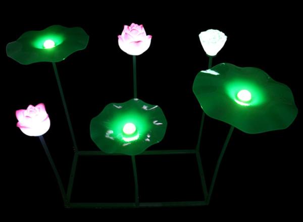 Acrylic LED lotus lamp 6 lights combination lotus lamp pond pool decoration lotus lamp park municipal beauty
