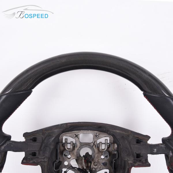 12k Plain Weave Porsche Carbon Fiber Steering Wheel Leather ODM With LED