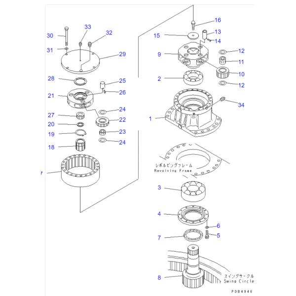 20Y-26-00150 706-77-01121 Excavator Swing Gearbox Fit PC200-6 PC220-6 6D102