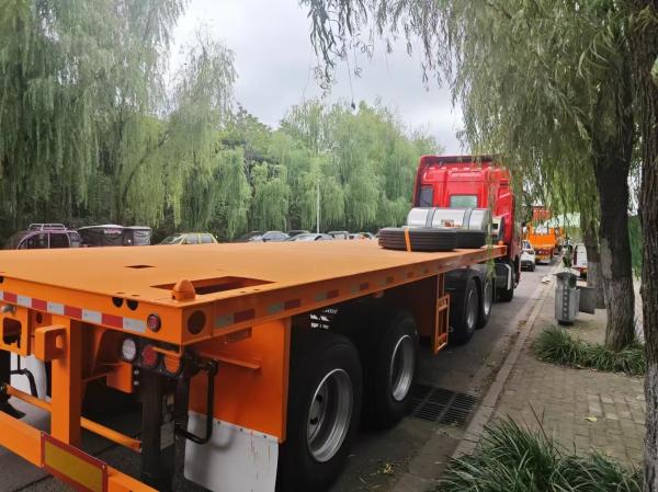 Promotional  Flatbed Truck Semi Trailer 2 3 4 Axles 50 60 80 100 Ton With Twist lock 40ft 20ft platform container semi trailer