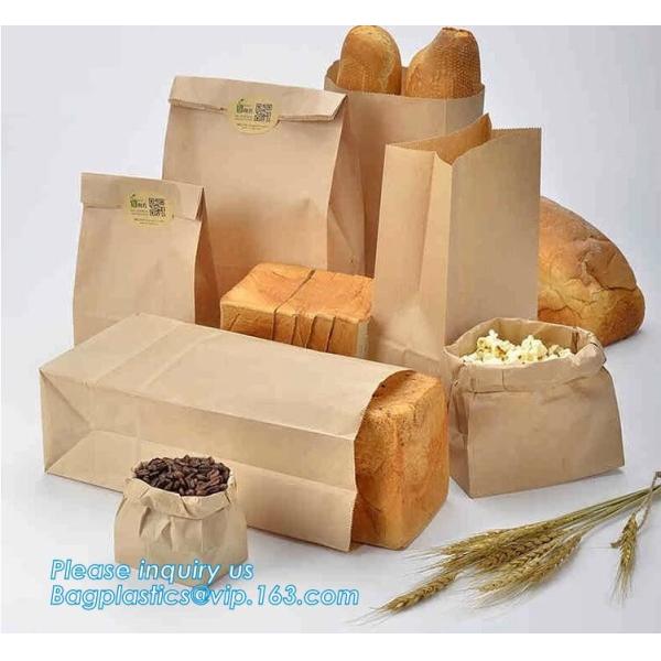 Eco friendly for bread packing paper bags with logo,Food packaging bag disposable kraft paper dried fruit bread bag with