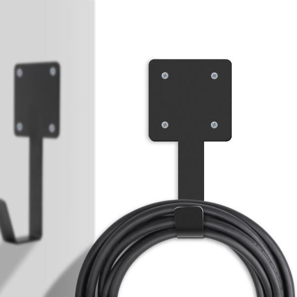 IEC62196 Type 2 EV Plug Holder Black Steel With Cable Management