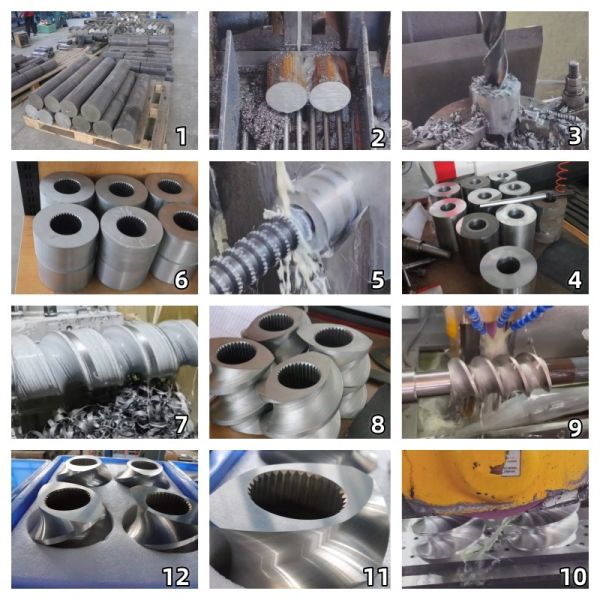 High Precision Twin Screw Elements for Polymer Compounding in Plastic Industry Parallel Twin Screw Extruders