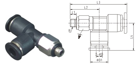 Miniature Brass Pneumatic Tube Fittings Straight / Branch Tee Type