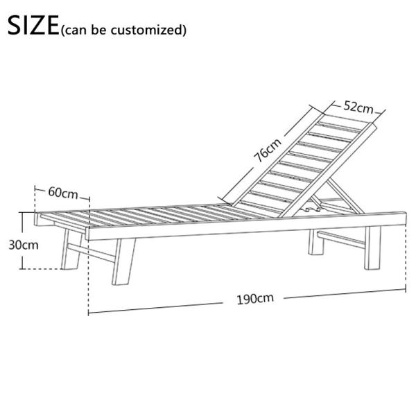 Софа Реклинер твердой деревянной на открытом воздухе мебели шезлонга складывая для бассейна гостиницы