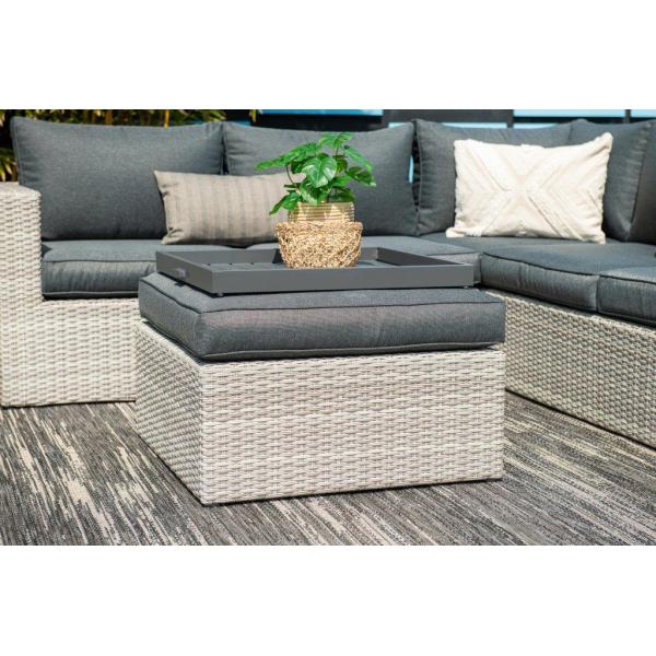 AJUNION Outdoor L Shape Rattan Corner Sofa Set Patio Furniture W155 x D85.5 x H65cm