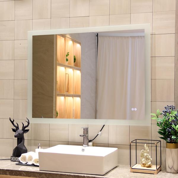 прямоугольное зеркало с датчиком движения и цветовой температурой 2700K/3000K/4000K/6000K