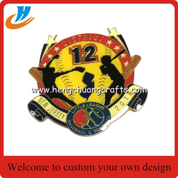 Baseball badges,metal badge with print process 7-10 lead time custom baseball pins