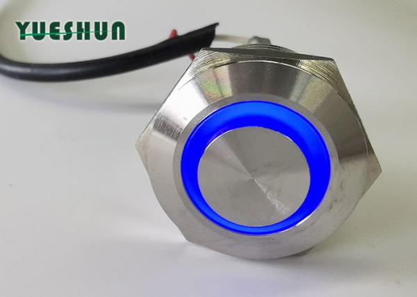 IP67 Miniature Illuminated Push Button Switch Stainless Steel Body High Power Efficiency