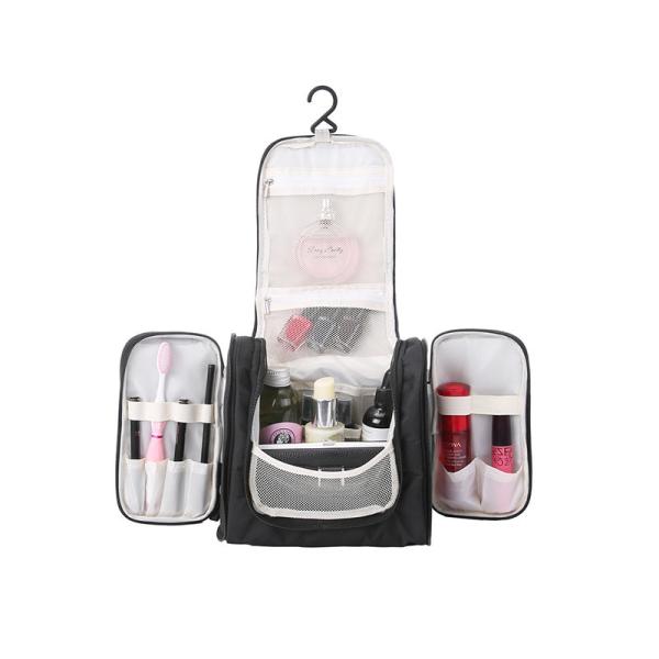 2019 Promotional Small Hanging Toiletry Bag , Folding Cosmetic Bag Polyester Canvas