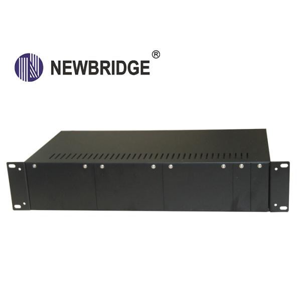 2U 14 Slots Media Converter Rack Mount Chassis 90-240V Double Power Supply