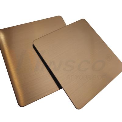 Satin Red Copper Hairline Stainless Steel Sheet 316l Finished AFP Ornamental New Style