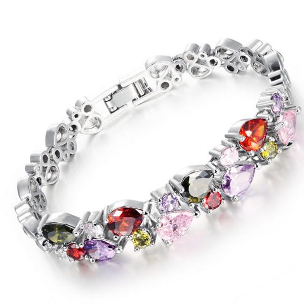 Gorgeous Cubic Zirconia Bracelet for Women Gold Plated Tennis  Bracelet (JKS950SILVER)