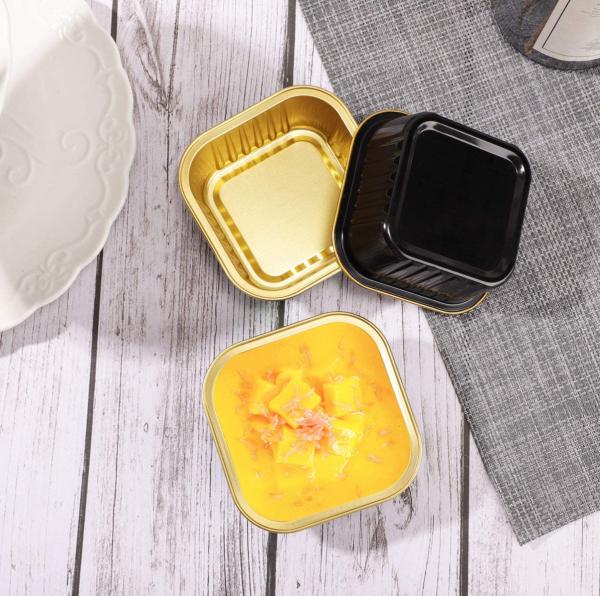 Square Black Smooth Wall Colored Aluminum Foil Bowl