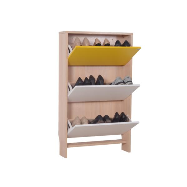 Yellow Flip Design 107cm 18KG Wood Shoe Organizers