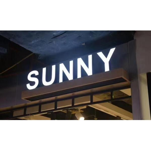 Настройка 3D из нержавеющей стали настенной буквы логотипа с световым эффектом