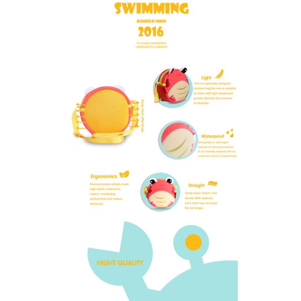 Lovely Personalized Backpacks For Kindergarten Crab Style Orange Color