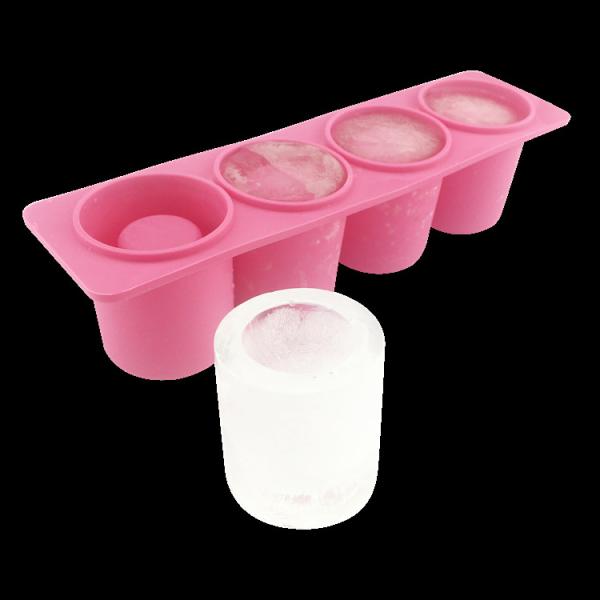 Soft High Quality 4 Cavity Round Silicone Ice Cup Mold Ice Shot Glass Maker FDA