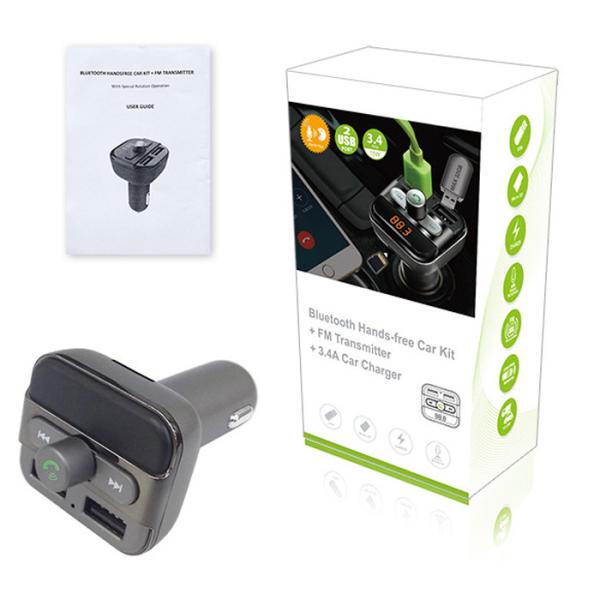 Built - In Microphone Bluetooth Car Charger Remote Controller Support TF Card Music