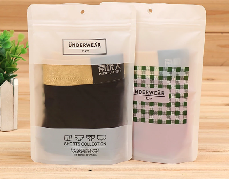 Fashion transparent multi-color plastic zipper clothing underwear bags