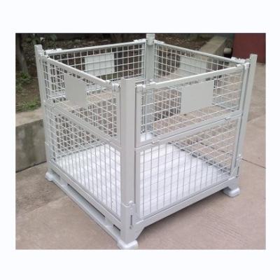 Corrosion Protection Folding Metal Box Warehouse Stack Container Foldable Metal Storage Box