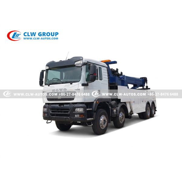 HOWO 8X4 30 Ton Rotary Wrecker Truck with 360° Rotatable Boom and Dual 15-Ton Hydraulic Winches