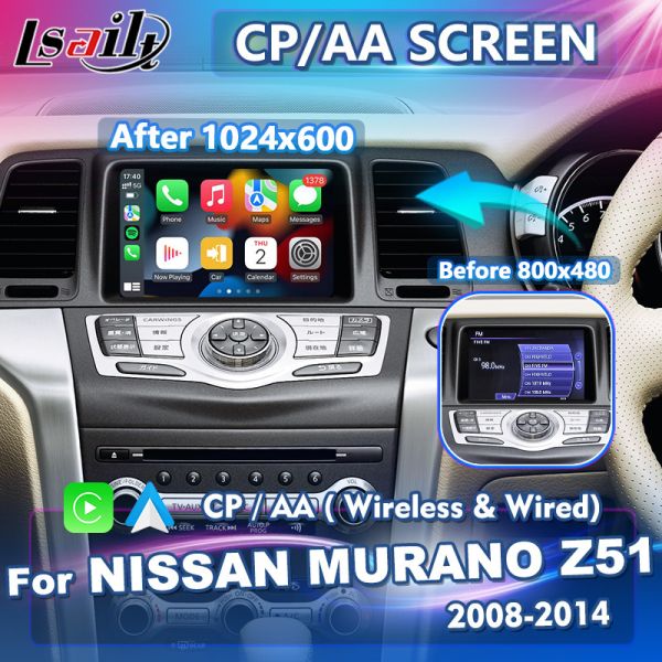 Lsailt Wireless Android Auto Multimedia Carplay Screen for 2008-2014 Nissan Murano Z51