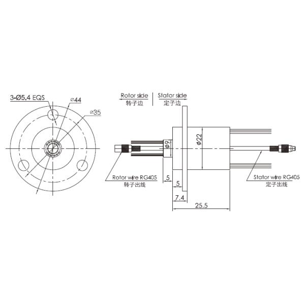 Коаксиальное 100RPM одиночное RF высокочастотное роторное совместное