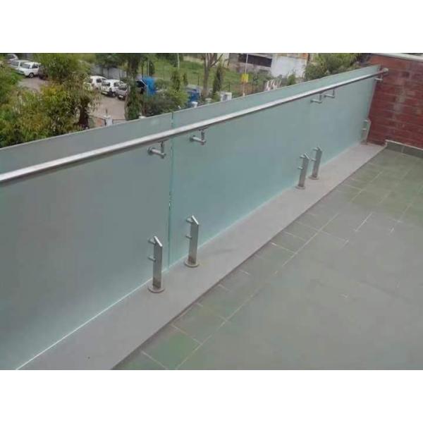 Flooring Mounted Customizable Aluminum U Channel Glass Railing for Frameless Design