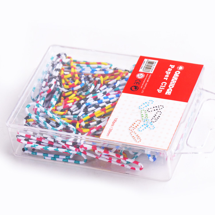 Factory direct sale 100pcs 28mm colorful coated paper clips