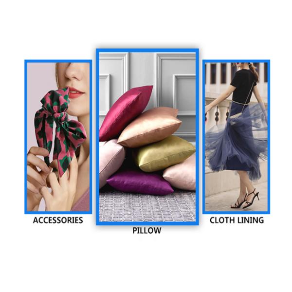 100% повторно использованный шелк сатинировки Matt полиэстера ЛЮБИМЦА ровный для аксессуаров подушки безпассудства