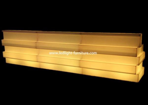 Fold Mobile Glowing LED Bar Counter Strip Shaped Multi Colors With Wine Holder