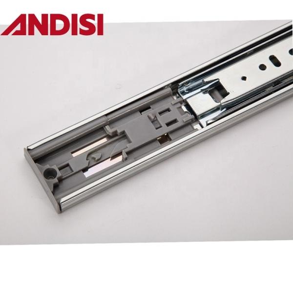 Furniture Cabinet Full Extension Telescopic Push to Open Drawer Rails Channel Ball Bearing Drawer Slides