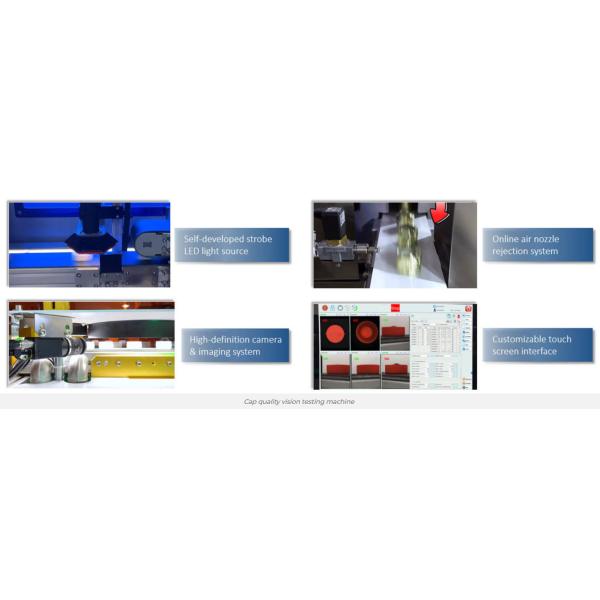 Color CMOS Bottle Inspection Vision System Machine For Water Cap Defect Inspection 240V