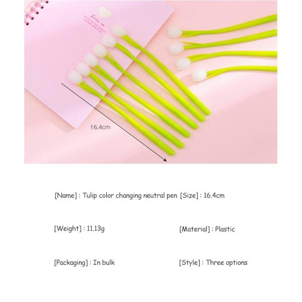 Flor de diseño de tulipán de cambio de color Neutral 0.38mm Oficina de la escuela de la pluma de regalo