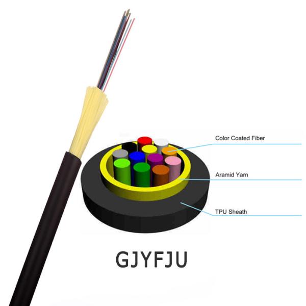 Micro Adss Multimode FTTH Fibre Optical Cable Indoor Tight Buffer 2-6 Cores