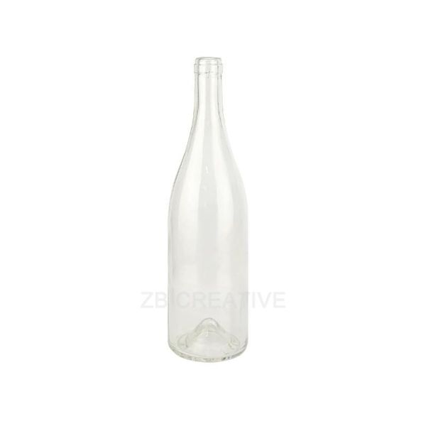 750ml Glass Burgundy Shaped Bottle Cork Top For Pinot Noir 500g 2709K-7B