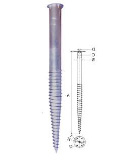 18 inch Galvanized Ground Screw Pile Screw Foundation Anchors 600-3500mm Length