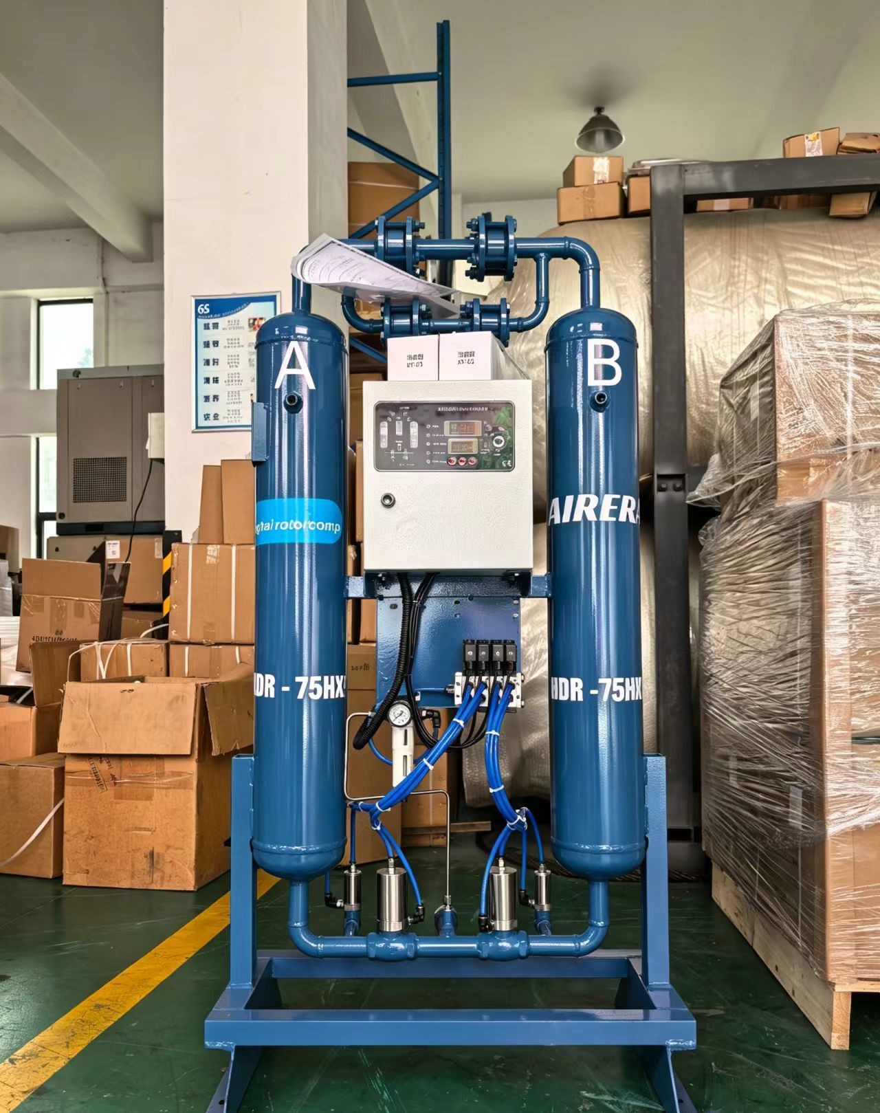 8.5Nm3/min Energy-Efficient Heatless Desiccant Air Dryer with Low Air Consumption and Long-Life Molecular Sieves for After-Treatment of Screw Air Compressors