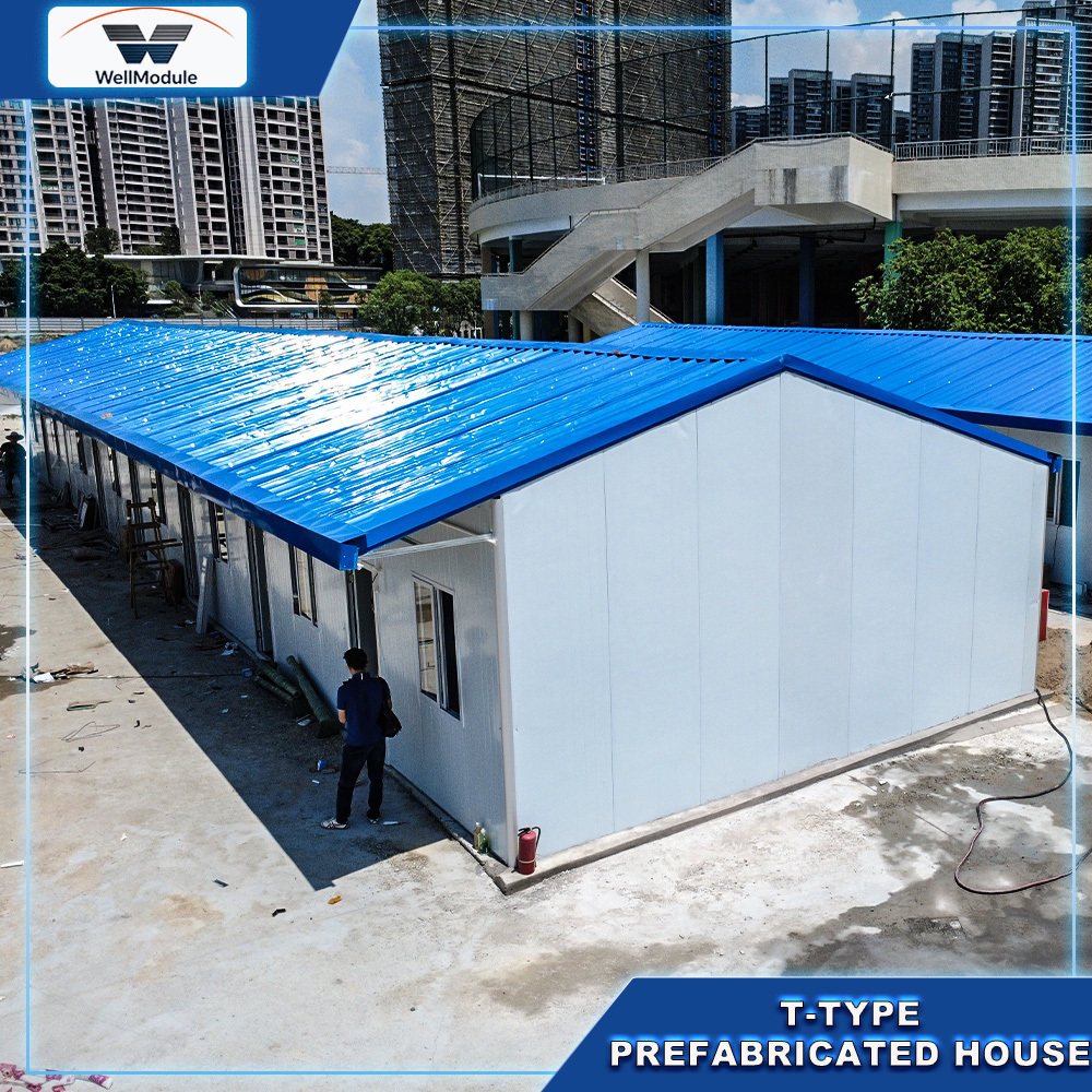 Fast Installation T Type Modular House System for Temporary Living Facilities, Construction Camps and Workforce Housing Solutions