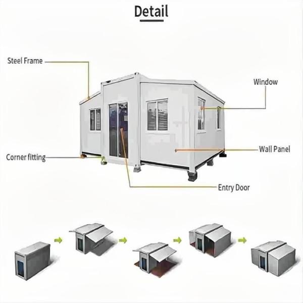 Online Technical Support Prefabricated Expandable Container House with Two Bedrooms